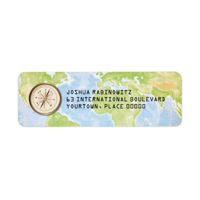 World Travel Compass Bar Bat Mitzvah (Front)