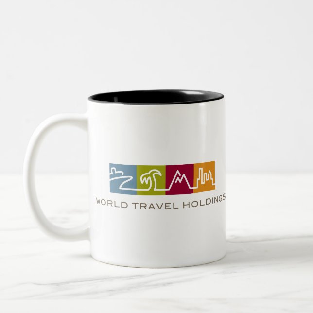 World Travel Holdings Two-Tone Coffee Mug (Left)