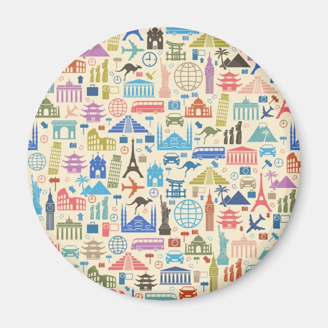 world travel magnet (Front)