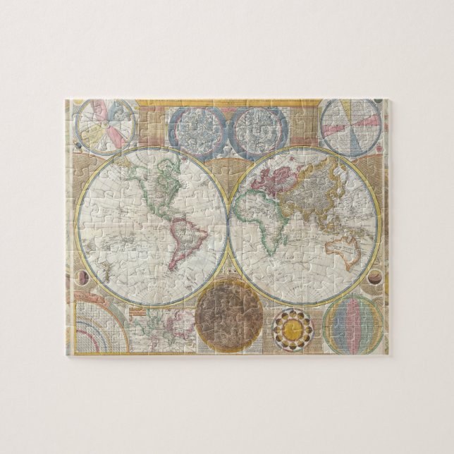World Travel Map Antique Vintage Jigsaw Puzzle (Horizontal)