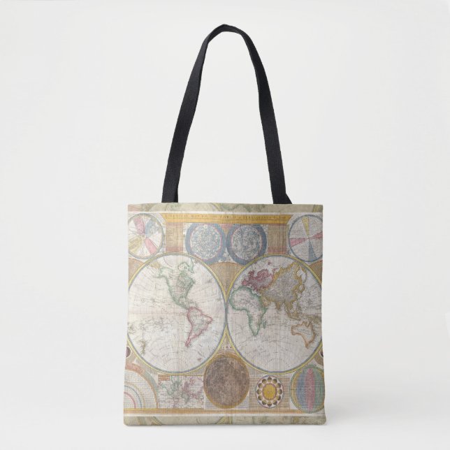 World Travel Map Antique Vintage Tote Bag (Front)