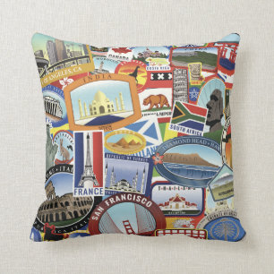 World Travel Pattern Cushion