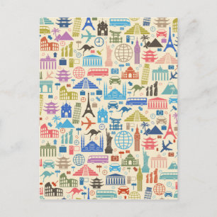 world travel postcard