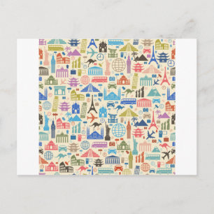 world travel postcard