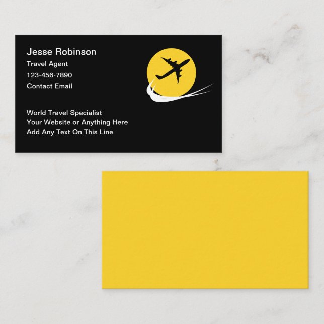 World Travel Specialist Agent Business Card (Front/Back)