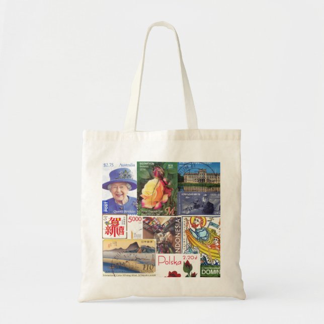 World Travel Stamps (Collage) Tote Bag (Front)