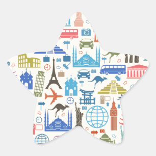 world travel star sticker