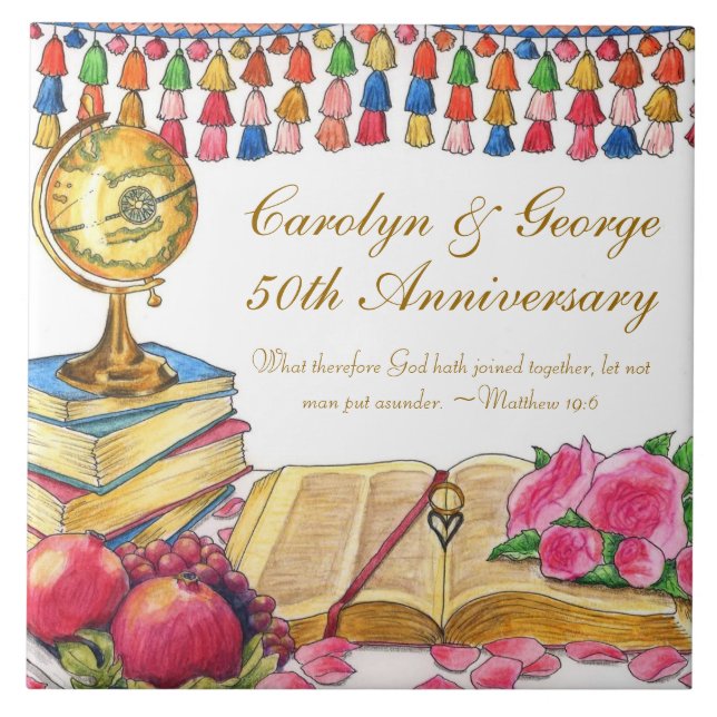 World Travel Wedding / Anniversary Tile (Front)