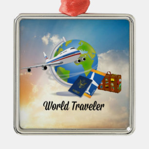 World Traveler - Design #2, Metal Tree Decoration