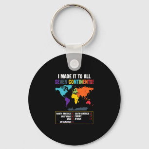 World Traveler Seven Continents Club Glol Map Vaca Key Ring