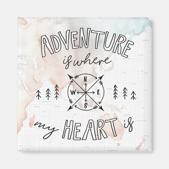 World Traveller | Adventure Is Where My Heart Is Magnet (Front)