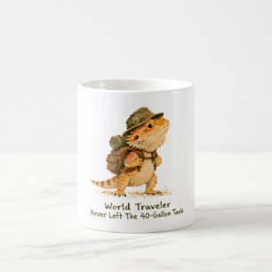 World Traveller Bearded Dragon Art Coffee Mug