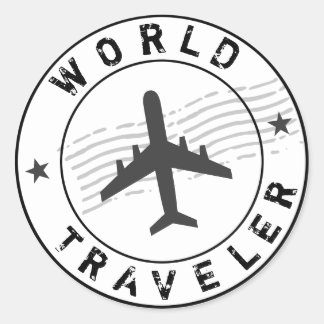 World Traveller Classic Round Sticker