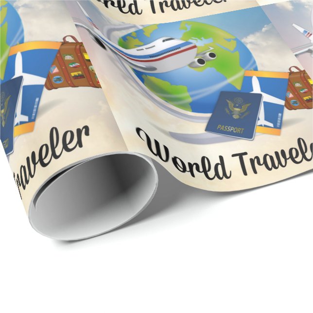 World Traveller, Design 2 Wrapping Paper (Roll Corner)