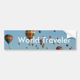 World Traveller Hot Air Balloon Bumper Sticker