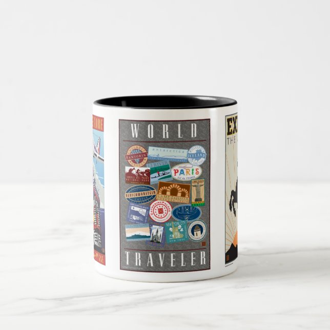 World Traveller-Mug Two-Tone Coffee Mug (Center)