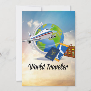 World traveller, packed and ready to go card