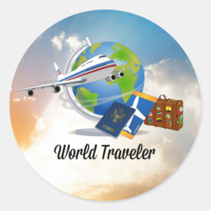 World Traveller, Packed and Ready to Go Classic Round Sticker