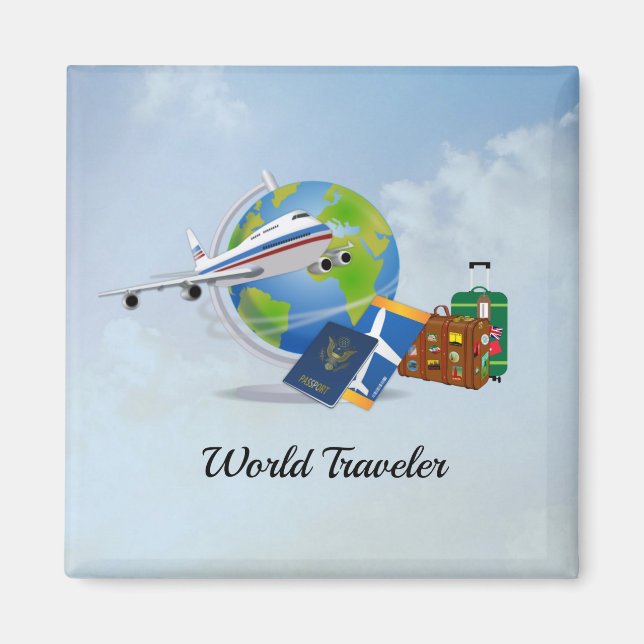 World Traveller, packed and ready to go Magnet (Front)