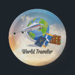 World Traveller Paper Plate<br><div class="desc">World traveller,  packed and ready to go--suitcase,  tickets,  passport</div>