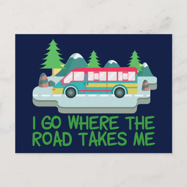 World Traveller RV Camper Road Trip Vacation Postcard (Front)