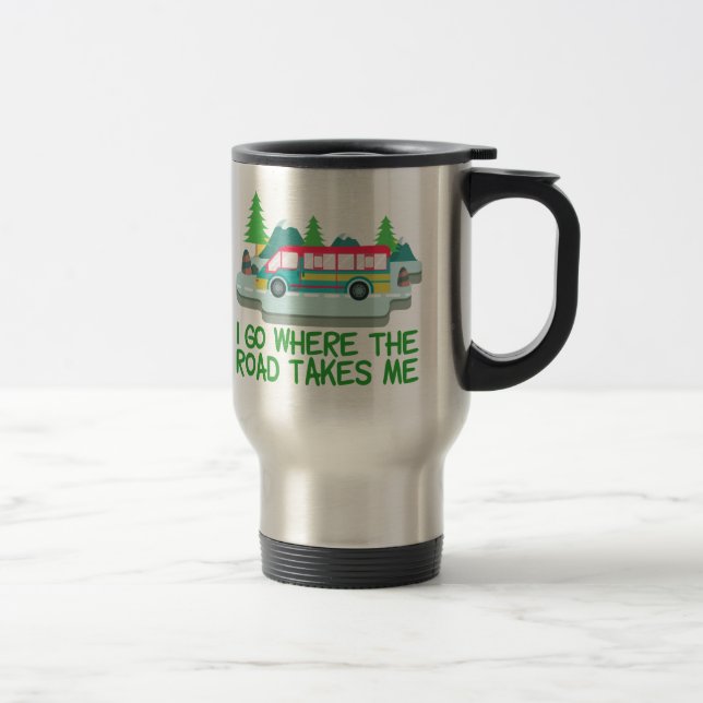 World Traveller RV Camper Road Trip Vacation Travel Mug (Right)