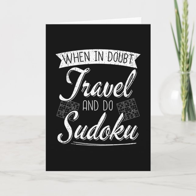 World Traveller Sudoku Puzzle Lover  Card (Front)