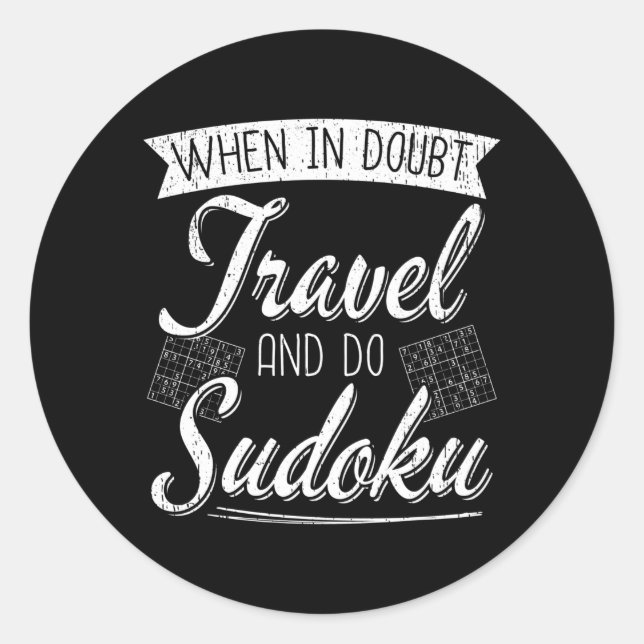 World Traveller Sudoku Puzzle Lover  Classic Round Sticker (Front)