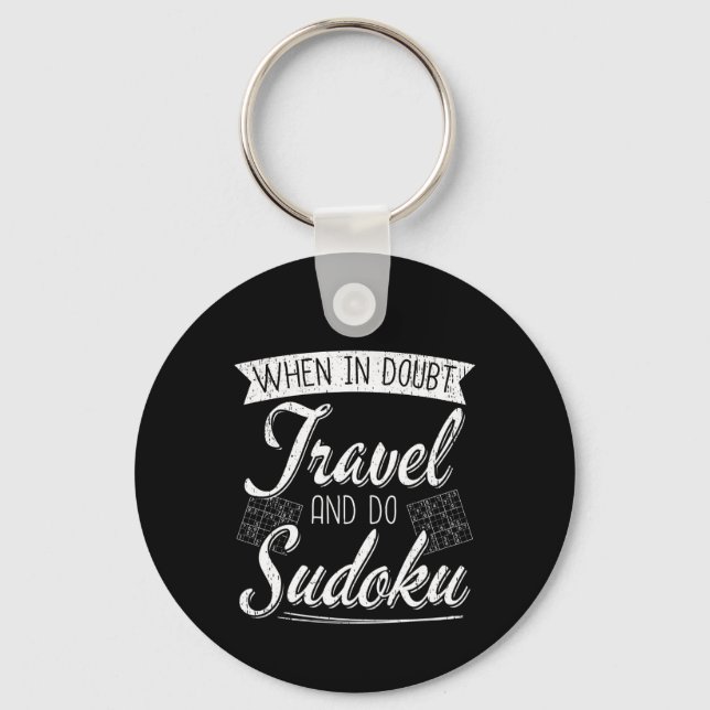 World Traveller Sudoku Puzzle Lover  Key Ring (Front)