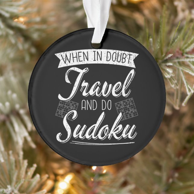 World Traveller Sudoku Puzzle Lover  Ornament (Tree)