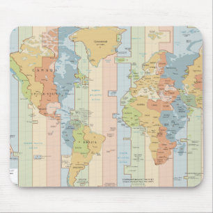 World Traveller Time Zones of Europe and Africa Mouse Mat