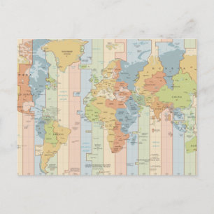World Traveller Time Zones of Europe and Africa Postcard