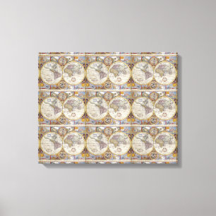 World Traveller Vintage Map Thunder_Cove Canvas Print