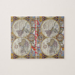 World Traveller Vintage Map Thunder_Cove Jigsaw Puzzle