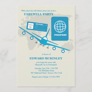 World Travels Farewell Party Invitation