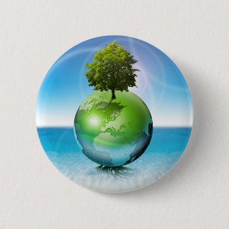 World tree - ecology concept 6 cm round badge