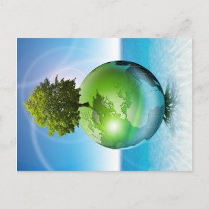 World tree - ecology concept postcard
