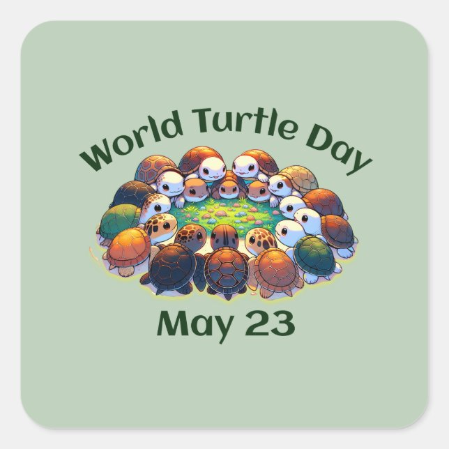 World Turtle  Day  Square Sticker (Front)