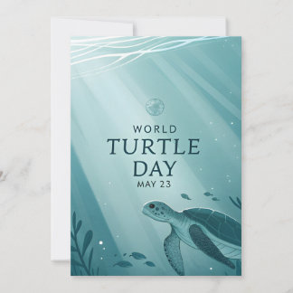 World Turtle Day Underwater Sea Turtle Art Holiday Card
