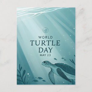 World Turtle Day Underwater Sea Turtle Art Postcard