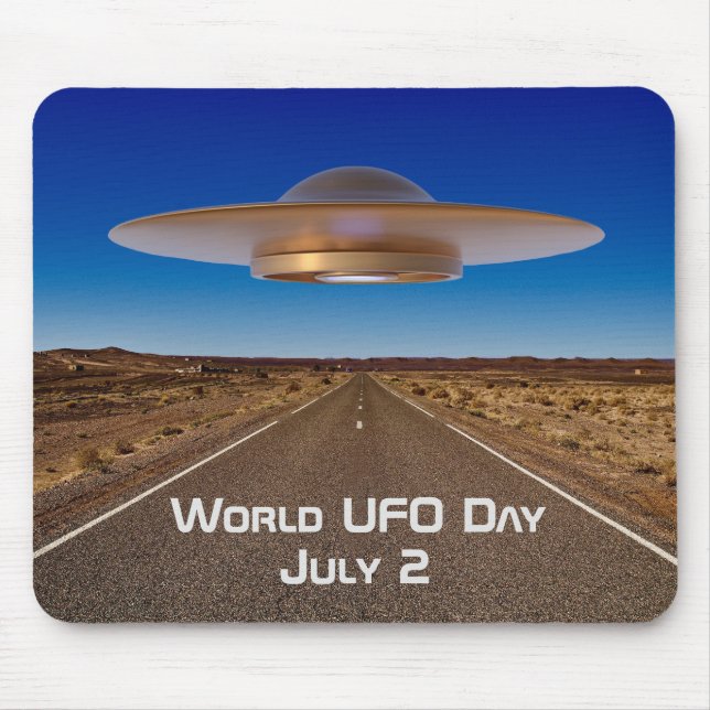 World UFO Day Mouse Mat (Front)