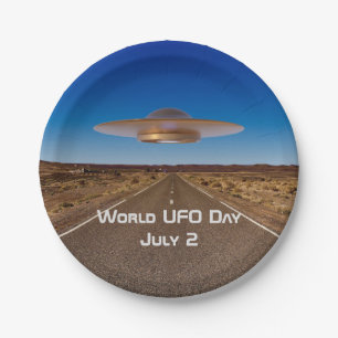 World UFO Day Paper Plate