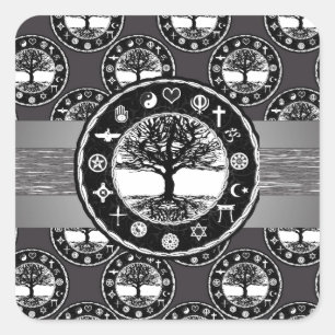 World Unity Tree of Life Square Sticker
