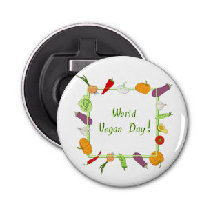 World Vegetarian Day Minimalist Cute Bottle Opener