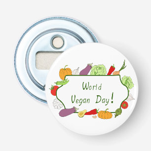 World Vegetarian Day Minimalist Cute Bottle Opener