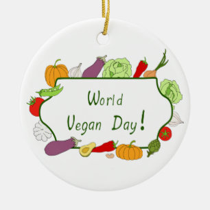 World Vegetarian Day Minimalist Cute Ceramic Tree Decoration