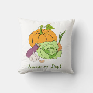 World Vegetarian Day Minimalist Cute Cushion