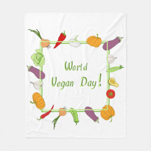 World Vegetarian Day Minimalist Cute Fleece Blanket