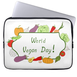 World Vegetarian Day Minimalist Cute Laptop Sleeve