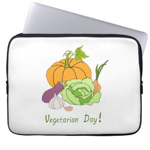 World Vegetarian Day Minimalist Cute Laptop Sleeve